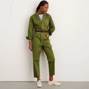 Alex Mill Standard Jumpsuit in Cotton Twill. Army Green. S